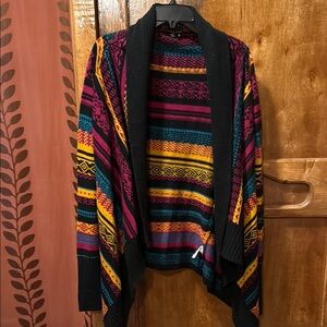 Colorful Striped Open Cardigan